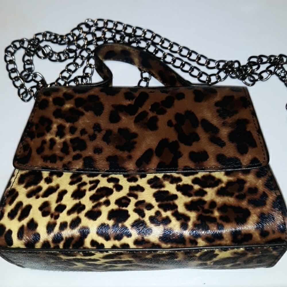 TSHIRT AND JEANS ANIMAL PRINT FAUX LEATHER MINI BA